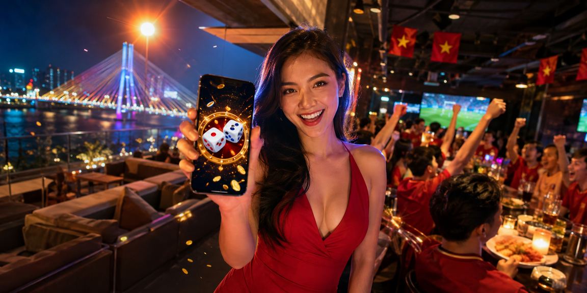 Cảnh chi tiết trò chơi luck trò chơi tài xỉu với ánh sáng neon tại Cần Thơ