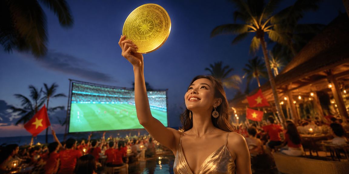 Cá cược bóng đá với đèn nền neon tại Phú Quốc